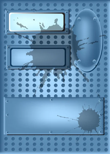 Panneaux métalliques bleus avec vis — Image vectorielle