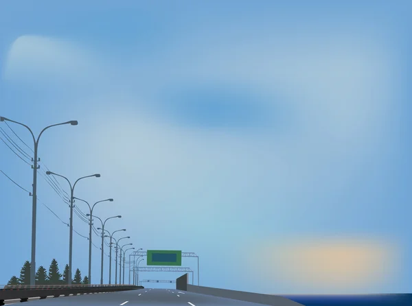 Autoroute gratuite au ciel bleu — Image vectorielle