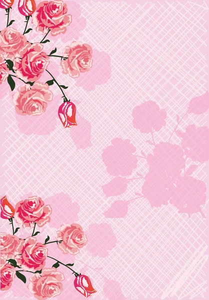 Pik roze bloemen decoratie illustratie — Stockvector