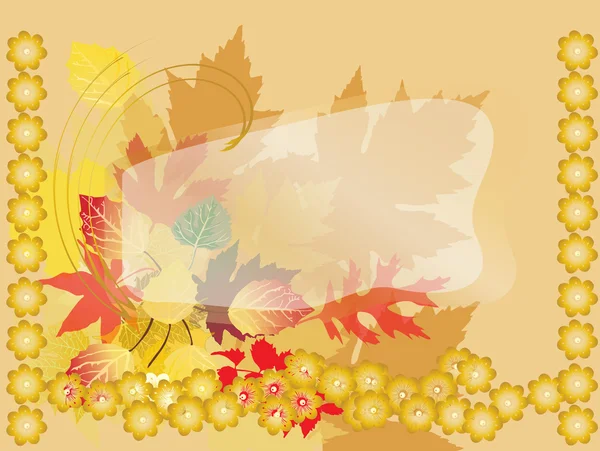 Otoño hojas amarillas ilustración — Vector de stock