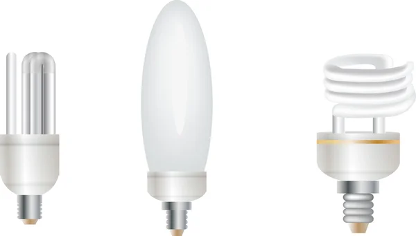 Jeu de trois lampes sur blanc — Image vectorielle