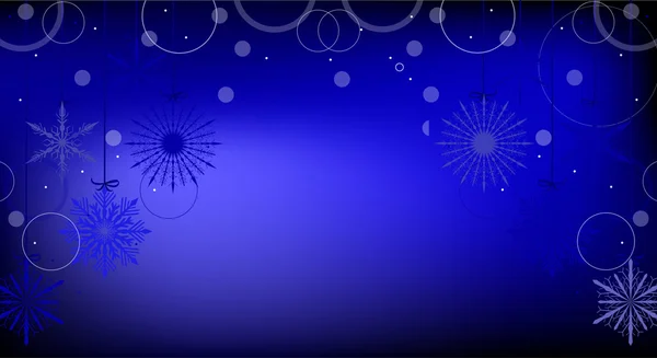 Fond bleu foncé avec de gros flocons de neige — Image vectorielle