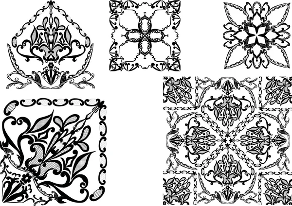 対称の装飾された要素のコレクション — ストックベクタ