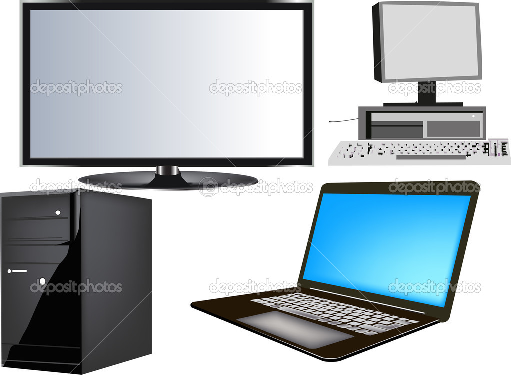 computers isolated on white background