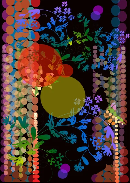 Abstrat utforming med blomster og sirkler – stockvektor