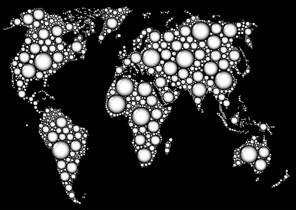 Карта Землі від крапель на чорному — стоковий вектор