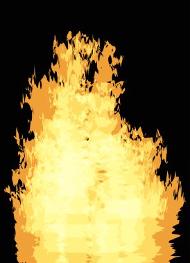 siyah arka plan illüstrasyon parlak ateşte