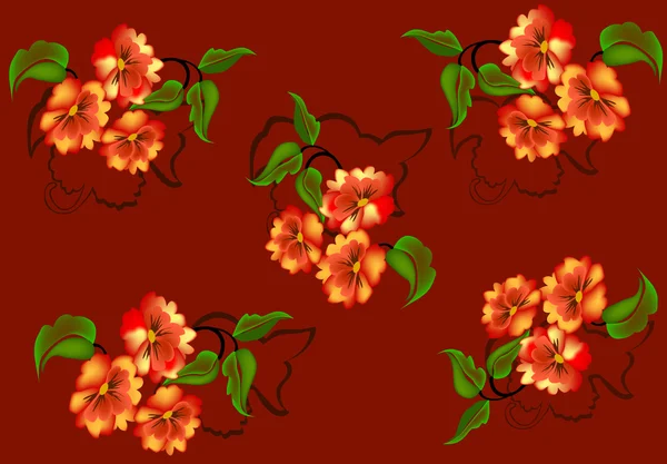 Background with orange color flowers — Stockvector