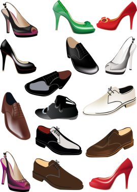 man and woman shoes collection