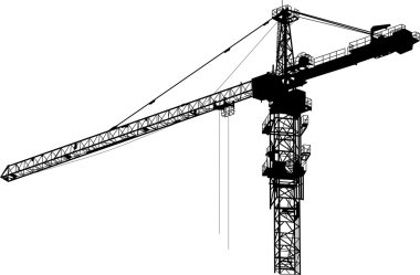 isolated black tower crane