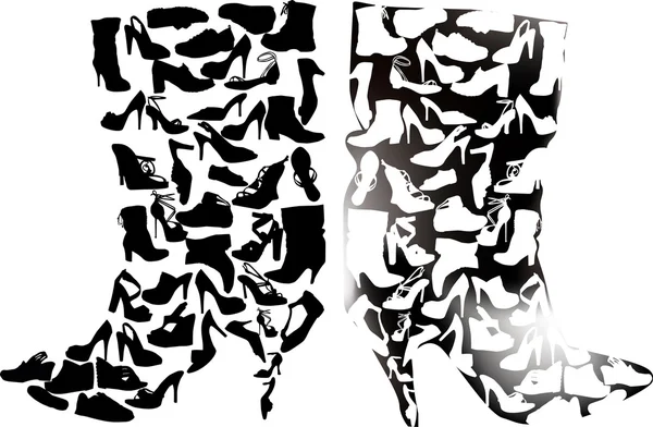 Dvě komplexní boty izolovaných na bílém — Stockový vektor