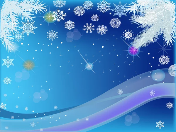 Blue background with light snowflakes — Stock Vector