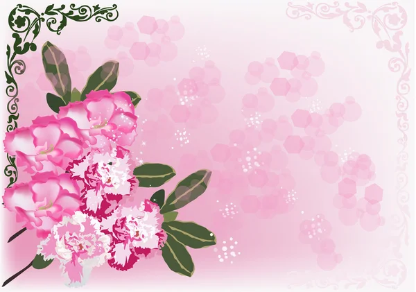 Fondo brillante con flores rosadas — Vector de stock