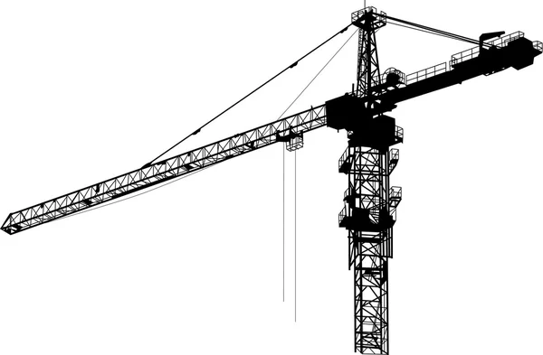 Grue à tour noire isolée — Image vectorielle