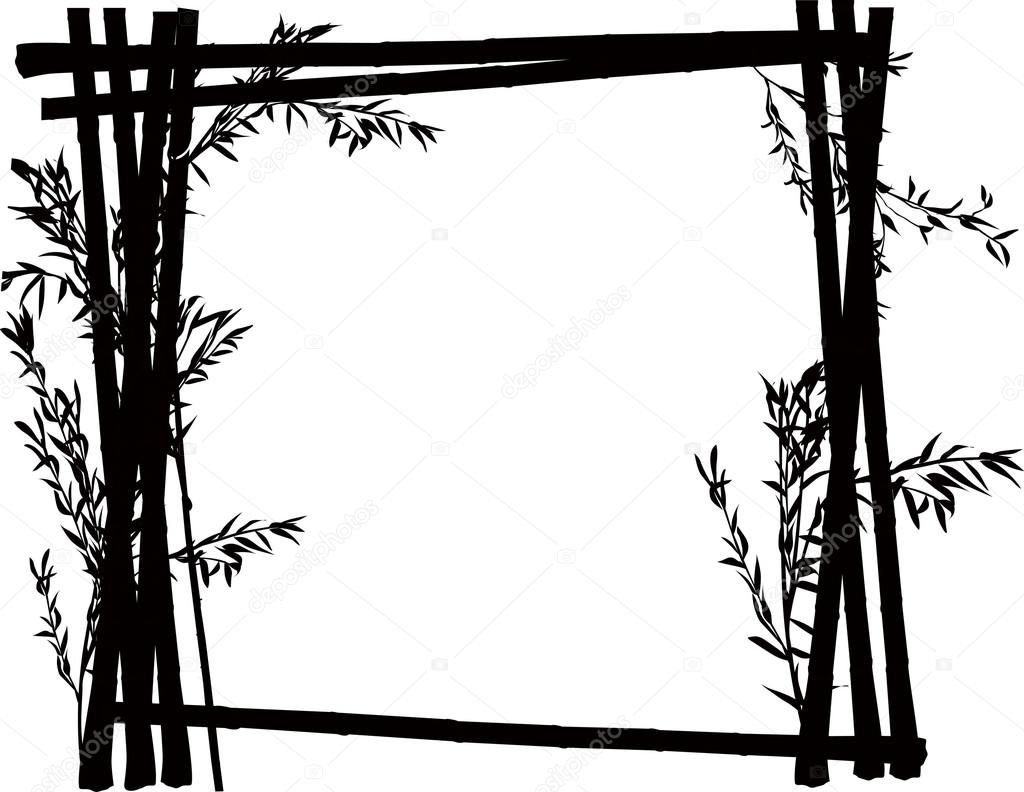 Bamboo black frame on white — Stock Vector © Dr.PAS 34799069