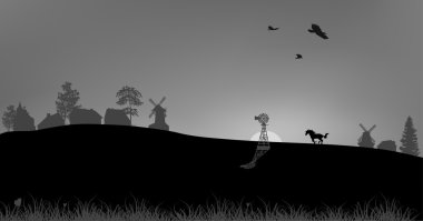 köy ile gece manzarası