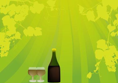 şarap ve üzüm parlak illüstrasyon