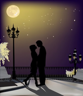 gece şehir Romantik Çift