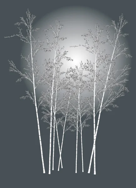 Ilustración de bambú sobre fondo gris — Archivo Imágenes Vectoriales
