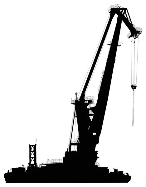 Large nautical crane isolated on white — Stock Vector