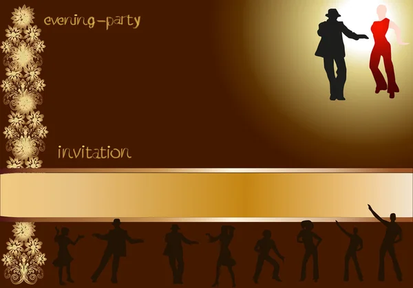 Cartão de convite para festa de dança — Vetor de Stock