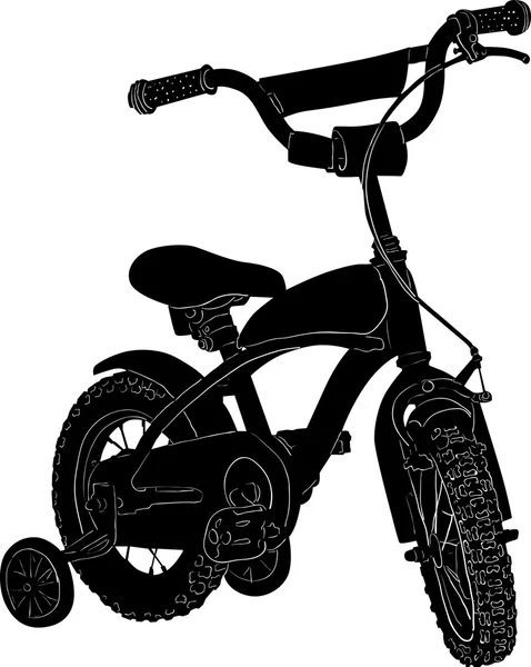 Silueta de bicicleta infantil — Vector de stock