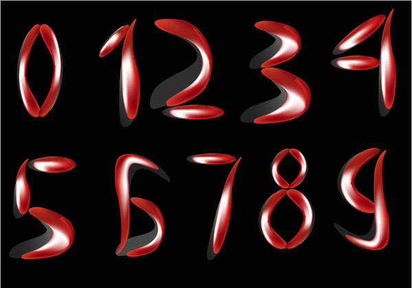 арабские цифры на черном
