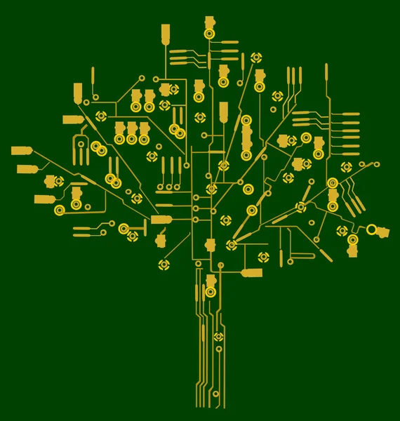 Árvore de contatos elétricos de ouro —  Vetores de Stock