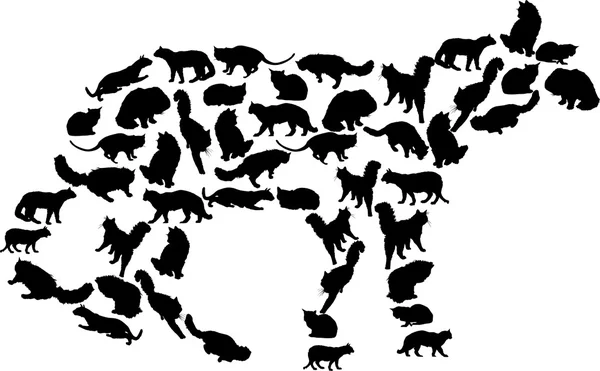 Illustrazione con gatto nero complesso — Vettoriale Stock