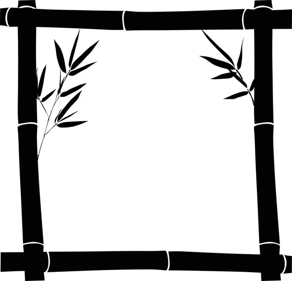 Bamboo black frame isolated on white — Stock Vector