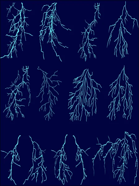 Collection de foudre bleue — Image vectorielle
