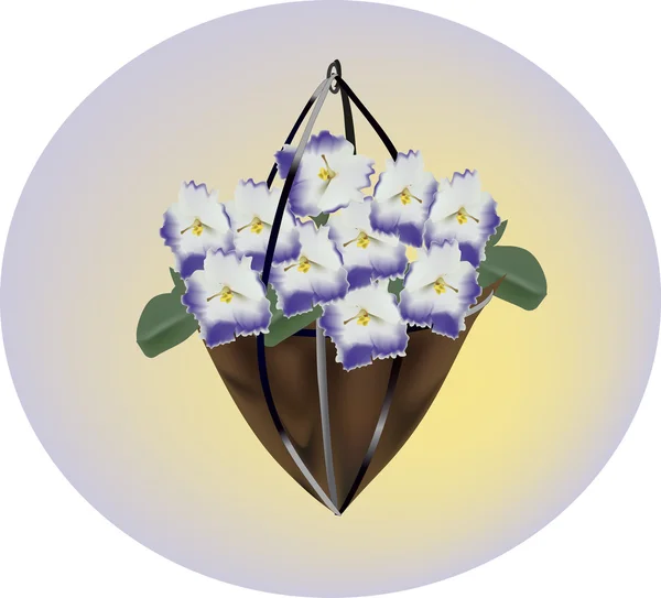 Lichte violette bloemen in donkere zak — Stockvector