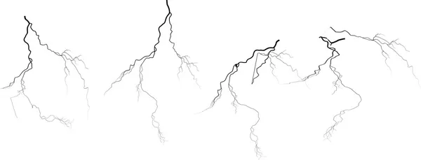 Four black lightnings — Stock Vector