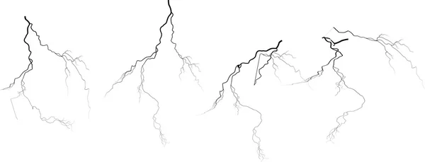 Dört siyah Lightning'ler — Stok Vektör