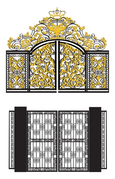 Two decorated gates — Stock Vector