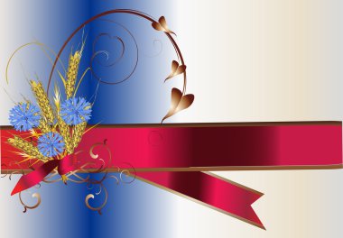 buğday ve mavi çiçek şekil