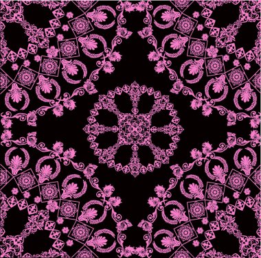 pembe soyut çiçek kare kompozisyon