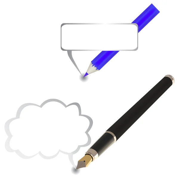 Penna och bläck penna illustration — Stock vektor
