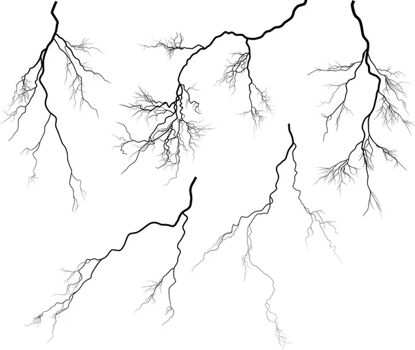 Cinq silhouettes foudre — Image vectorielle