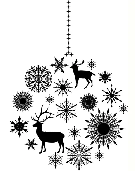 鹿和雪花的装饰 — 图库矢量图片