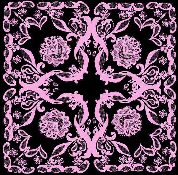 Design carré rose sur noir — Image vectorielle