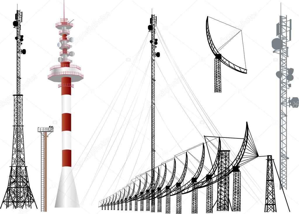 Collection of antenna silhouettes