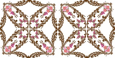 iki kahverengi döşenmiş kare kırmızı gül