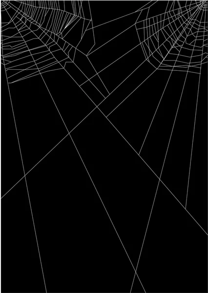 Spinne weißes Netz zwei Ecken — Stockvektor