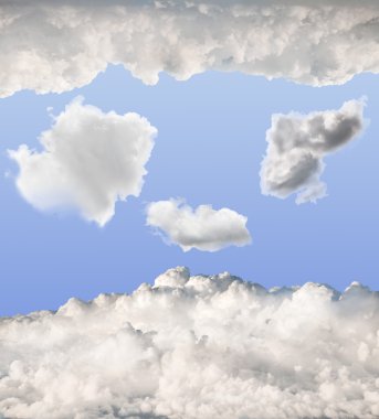 Grup mavi ışık bulutlar