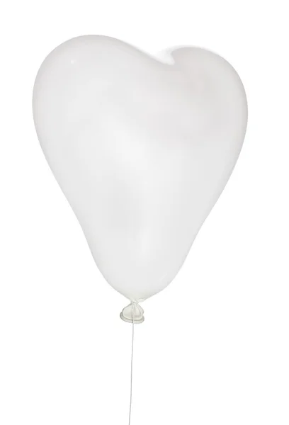 Single white heart shape balloon — Stock Photo, Image