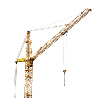 beyaz izole sarı Yükaldırma vinç