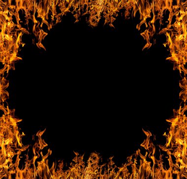 siyah turuncu yangın çerçeve üzerinde izole