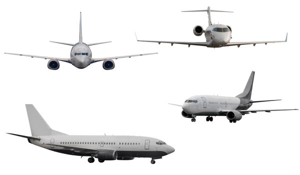 four planes isolated on white