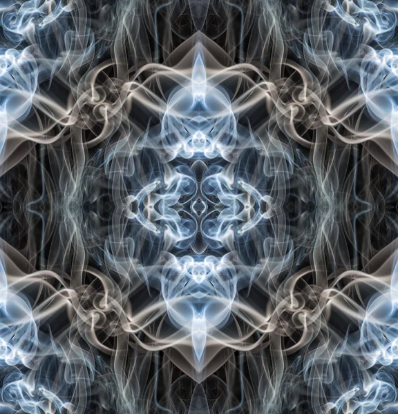 Grauer und blauer symmetrischer Rauchhintergrund — Stockfoto